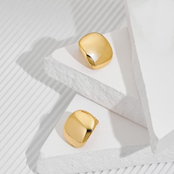 MUYAN Gold Curved Square Chunky Earrings for Women