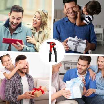 WETOLS Pop Rivet Gun Kit with 200 Blind Rivets, Upgraded Manual Single Hand Riveter with 4 Tool-Free Interchangeable Rivet Heads and 4 Drill Bits, Pop Rivet Tool Kit with Sturdy BMC Carrying Case