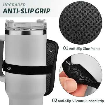 Mvidsy Stanley Water Bottle Pouch, 30oz, Black, Soft, Unisex, Adjustable Strap, 1 Compartment, Pouch Style, Bottle Case