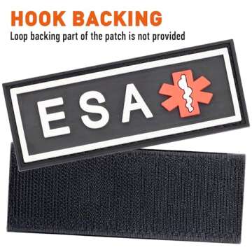 Dogline Emotional Support Animal Patch for Dog Harness and Vest ESA Removable 3D Rubber Patches Hook...
