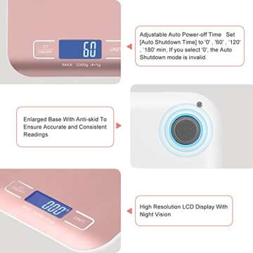 Selegere Rose Gold Digital Shipping Scale for Home & Office