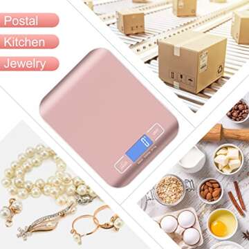 Selegere Rose Gold Digital Shipping Scale for Home & Office