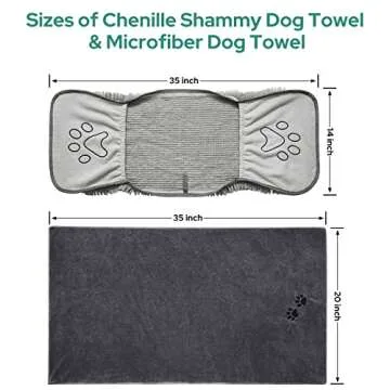 HOMEIDEAS Absorbent Dog Towels Set with Hand Pockets