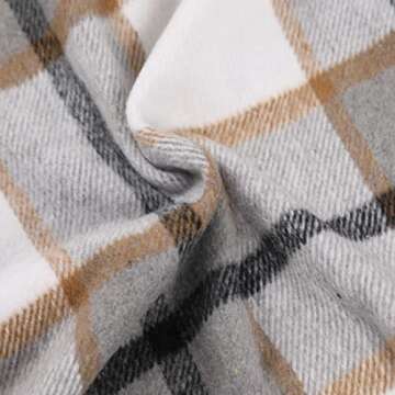 Tanming Women's Warm Plaid A-Line Wool Midi Skirt