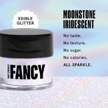 Fancy Sprinkles Moonstone Iridescent Premium Edible Glitter, 100% Edible Glitter for Sparkling Food & Drinks No Taste or Texture (4gm)