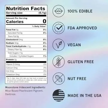 Fancy Sprinkles Moonstone Edible Glitter for Food & Drinks