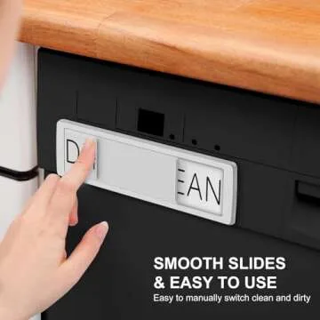 YauYik Dishwasher Magnet Clean Dirty Sign - Strong Magnet Clean/Dirty Sign for Dishwasher, Non-Scratch - With Optional Adhesive Stickers Dishwasher Sign Kitchen Decor(Silver)