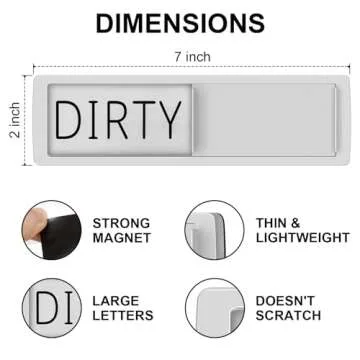 YauYik Dishwasher Magnet Clean Dirty Sign - Strong Magnet Clean/Dirty Sign for Dishwasher, Non-Scratch - With Optional Adhesive Stickers Dishwasher Sign Kitchen Decor(Silver)