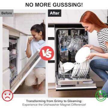 YauYik Dishwasher Magnet Clean Dirty Sign - Strong Magnet Clean/Dirty Sign for Dishwasher, Non-Scratch - With Optional Adhesive Stickers Dishwasher Sign Kitchen Decor(Silver)