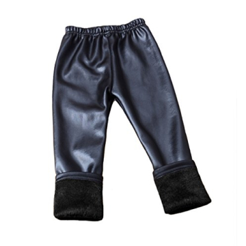 Swtddy Girls Faux Leather Fleece Winter Leggings