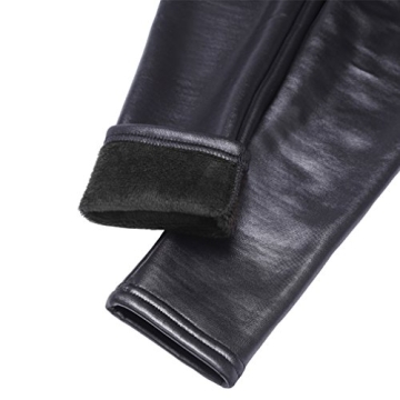 Swtddy Girls Faux Leather Fleece Winter Leggings