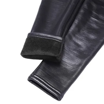 Swtddy Girls Faux Leather Fleece Winter Leggings