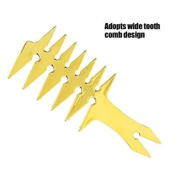 Wide Tooth Comb, Double Sided Comb, Men's Comb for Hair Styling Unique Hair Style Barber Accessories (Gold)