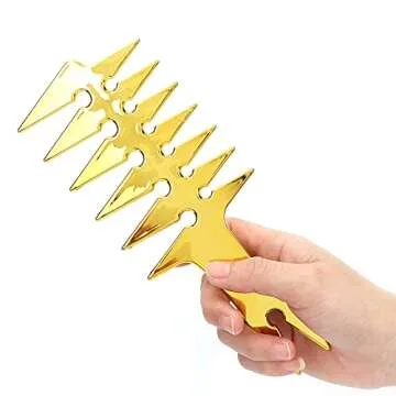 Wide Tooth Comb, Double Sided Comb, Men's Comb for Hair Styling Unique Hair Style Barber Accessories (Gold)