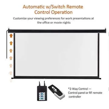 Auto Motorized Projector Screen with Remote Control, 120 inch, 4:3 Aspect Ratio, Wall/Ceiling Mounted Electric Movie Screen Wrinkle-Free, Great for Home Office Theater TV, Black Frame