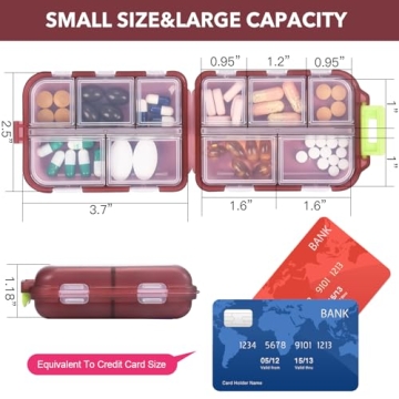 Compact Pill Organizer with Labels – Travel Essential