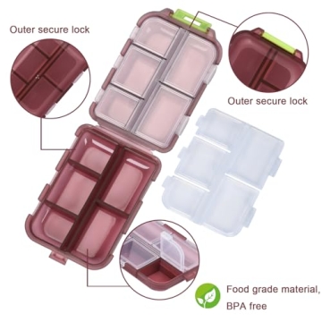 Compact Pill Organizer with Labels – Travel Essential