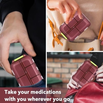 Compact Pill Organizer with Labels – Travel Essential