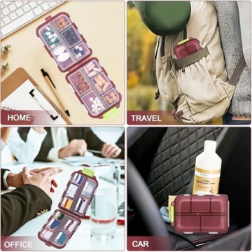Compact Pill Organizer with Labels – Travel Essential