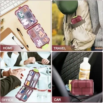 Compact Pill Organizer with Labels – Travel Essential