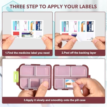 Compact Pill Organizer with Labels – Travel Essential