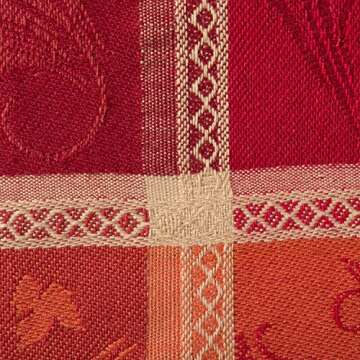DII Traditional Harvest Wheat Jacquard Collection Thanksgiving Fall Table Décor Damask Cotton, 14x1...