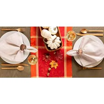 DII Harvest Wheat Jacquard Table Runner for Thanksgiving