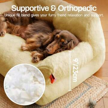 MEWOOFUN Pet Couch Bed, Washable Cat Beds for Medium Small Dogs & Cats up to 25 Lbs, Dog Beds with N...