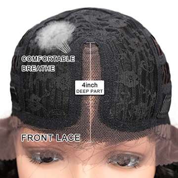 Joedir Lace Front Wigs Ombre Blonde 24" Long Small Curly Wavy Synthetic Wigs For Black Women 130% Density Wigs(TAT6/27/24E)