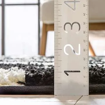 Well Woven Madison Shag Safari Zebra Black Animal Print Area Rug 2'3" x 7'3" Runner