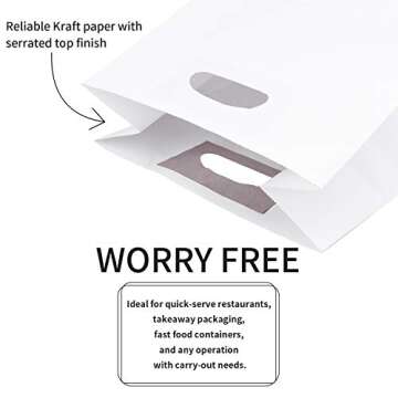 Durable Ronvir White Gift Bags - 100pcs Eco-Friendly