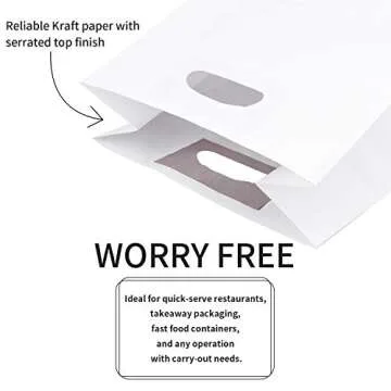 Durable Ronvir White Gift Bags - 100pcs Eco-Friendly