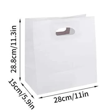 Durable Ronvir White Gift Bags - 100pcs Eco-Friendly