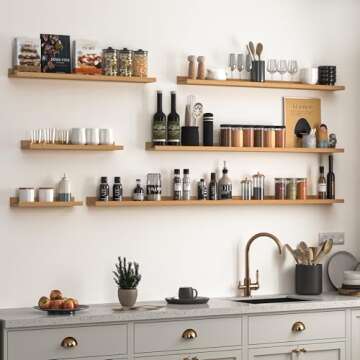 Heimlove Picture Ledge Shelf Set - 56" Floating Shelves