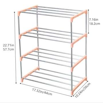 Jucaifu Stackable Small Shoe Rack for Space Saving Storage