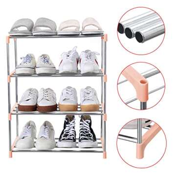 Jucaifu Stackable Small Shoe Rack for Space Saving Storage