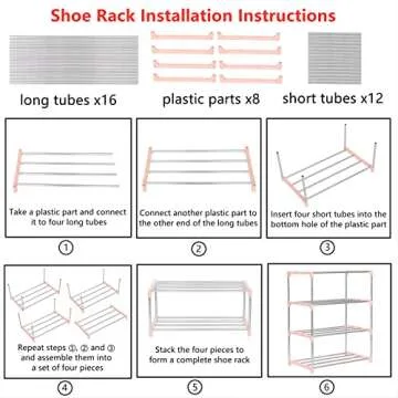 Jucaifu Stackable Small Shoe Rack for Space Saving Storage