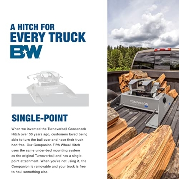 Top B&W Companion Slider Fifth Wheel Hitch for Towing Needs