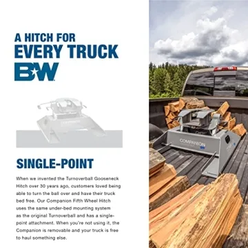 Top B&W Companion Slider Fifth Wheel Hitch for Towing Needs