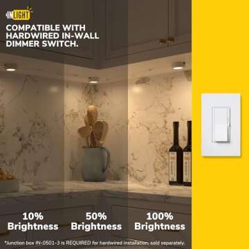 GETINLIGHT 2.75" Wide 4000K Swivel and Dimmable Wired LED Puck Lights Kit, Plug-in or Hardwired Installation, Recessed or Surface Mounted, White Finished, Set of 3, IN-0107-3-40