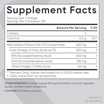 Sports Research Omega-3 Mini-Softgels Easy to Swallow
