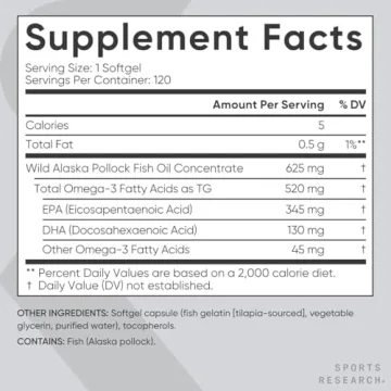 Sports Research Omega-3 Mini-Softgels Easy to Swallow
