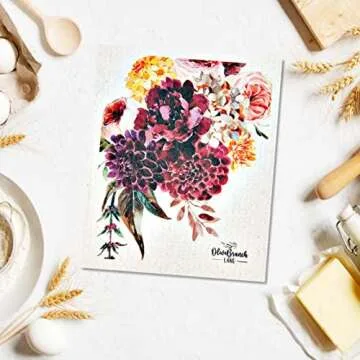 Swedish Dish Cloth 5 Pack | Eco Friendly Reusable Biodegradable Kitchen Towels | Farmhouse Boho Floral Cleaning Cloths