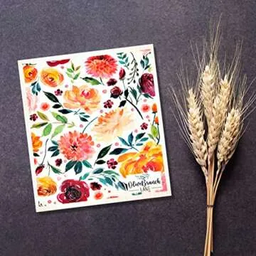 Swedish Dish Cloth 5 Pack | Eco Friendly Reusable Biodegradable Kitchen Towels | Farmhouse Boho Floral Cleaning Cloths
