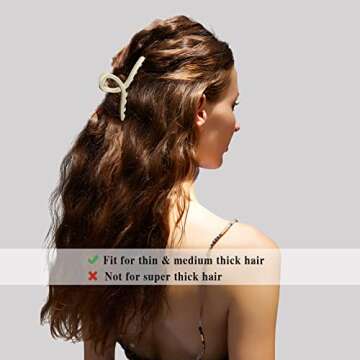 Nalodu 4.3 Inch Hair Claw Clips Large No Slip Big Matte Jaw Butterfly Clip for Thin Fine Thick Hair Women, 4 Pack