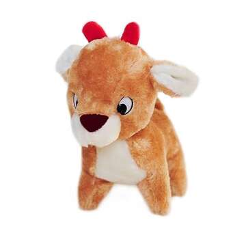 ZippyPaws Christmas Reindeer Dog Toy - Plush Squeaky Holiday Dog Gifts for Small & Medium Puppy Dogs...