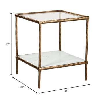 Signature Design by Ashley Ryandale Contemporary Accent Table, Antique Brass Finish