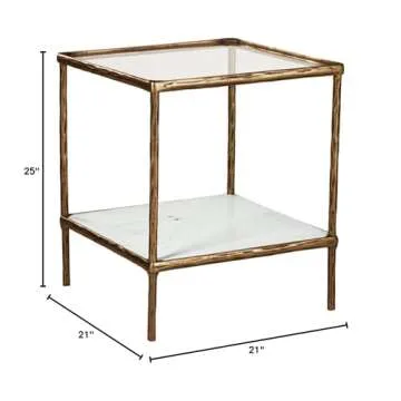 Signature Design by Ashley Ryandale Contemporary Accent Table, Antique Brass Finish