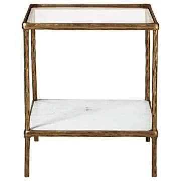 Signature Design by Ashley Ryandale Contemporary Accent Table, Antique Brass Finish
