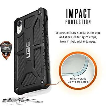 URBAN ARMOR GEAR UAG iPhone XR [6.1-inch Screen] Monarch Feather-Light Rugged [Carbon Fiber] Military Drop Tested iPhone Case